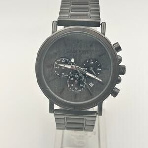 STAY FINE Gray Brown Men’s Chrono Watch 43mm Working New Battery